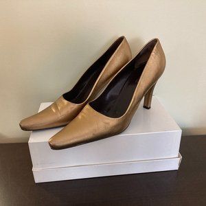 Desmo Gold Heels Size 8 (Made in Italy)
